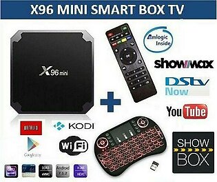 Smart Android Tv Box- X96 - Mini Tv Box Quad Core Android 7.1 2gb 16gb 4k H.265 Streaming Media Player + 3 Colors In 1 Wireless Keyboard (n)