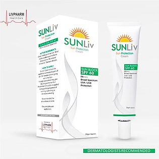 Sunliv Sun Protection Cream Sun Block Spf 60 - Unisex (men & Women) Pa*** Broad Spectrum Uva/uvb Protection Sunblock , Sunscreen 30gm Approx Marketed By Livpharm Health Care