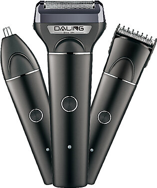 Daling Dl-9103 3 In 1 Rechargeable Hair Clipper Shaver Beard Styling Hair Removal Machine - Black