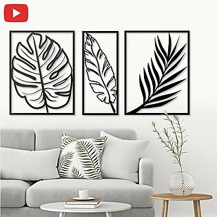 Black Leaves Decor Wall Sticker ( 24 by 48 inches) PVC Vinyl