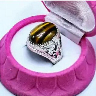 Tiger Stone Ring For Men china silver. Real stone