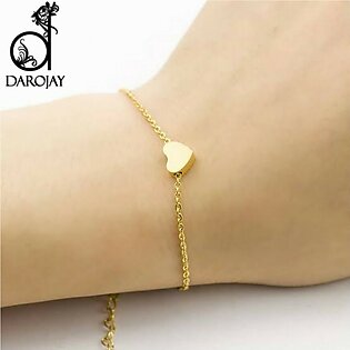Gold Color Heart Bracelet For Girls