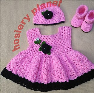 Crochet Wooolen Baby Girl Dress