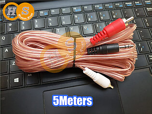 3.5 MM Male Jack to AV 2 RCA Male Stereo AUX for Mp3 ,Mp4, Sound Speakers (5/10Meters)