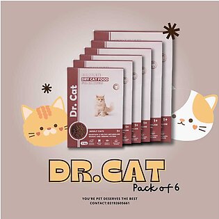 Dr. Cat Dry Cat Food Chicken 1 Kg - Dr. Cat Food - Adult Cat Food - Dr. Cat Food Chicken Flavor - Pack Of 6
