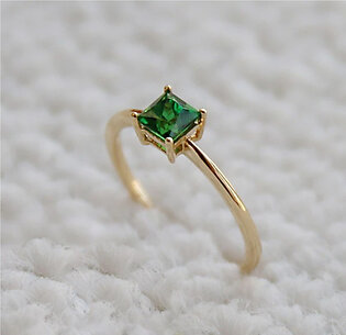 High Quality Green AAA Cubic Green Zircon Stone Sterling Silver 925 Ring for women/ girls