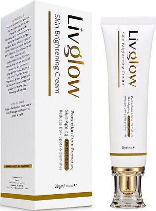 Livglow Skin Brightening Cream - 30gm - Unisex (men & Women), Night Cream, Protection From Premature Skin Ageing, Lighten The Skin, Reduces Dark Spots & Blemishes. Skin Glow Cream, Treat Freckles