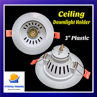 Ceiling Downlight Bulb Holder Cieling Light Holder Screw Type E27-3 Inch Pvc Plastic