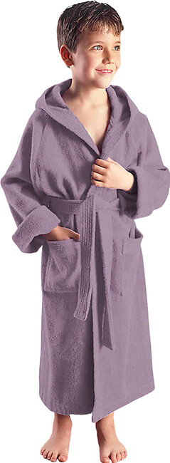 Hooded Shower Coats For Children (10-12 yrs) - Soft Terry Towel Bath Robes For Kids- 1pc 100% Cotton Bath Robes For Girls-tulips