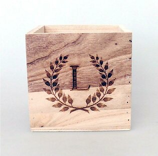 Pen Holder - Wooden Engrave Your Picture Name & Logo