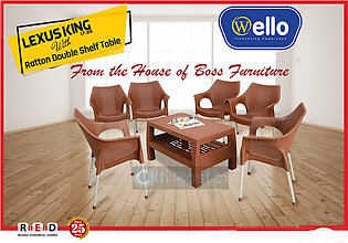 Plastic Chairs Ratan Chairs outdoor/ indoor chairs Wello by Boss  Set of Six with table