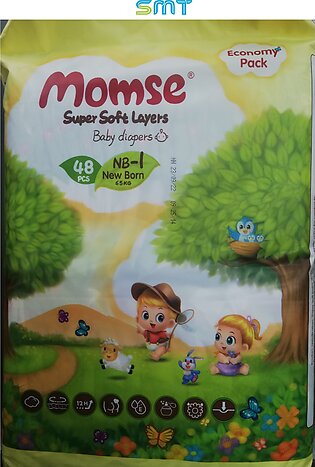 Momse Baby Diaper Size-1 New Born 5kg (48 Pcs Pack)