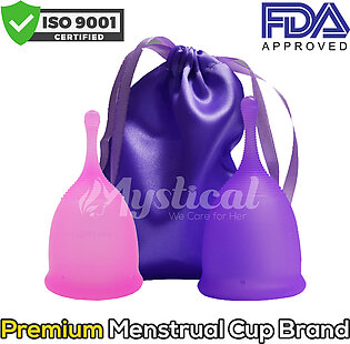 Mystical Menstrual Cup / Period Cup - Large & Small Size Available - Premium Quality, BPA Free 100% Medical Grade Silicone