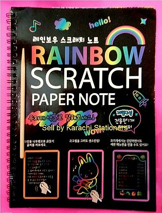 Large SCRATCH NOTE PAD Scratch book with wooden stick scratch notepad size 26cmx19cm