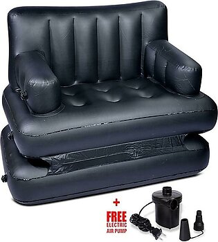 5 In1 Inflatable Sofa Air Bed - Black