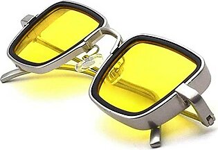 Kabir Singh India Movie Sunglasses Men Square Retro Cool Sun Shades Steampunk Style Sun Glasses For Men Metal Frame Yellow