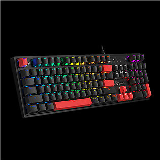 Bloody S510r Mechanical Rgb Gaming Keyboard - Hot Swappable - Anti Ghosting - 10 Preset Rgb Backlit -1000 Hz Report Rate - 1 Ms Response - Extra Keycaps - Red Switch
