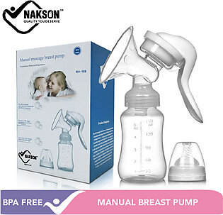 Nakson Manual Massage Milk Breast Pump Baby Bottle (single), Hand Pump For Breastfeeding