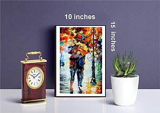 Frame Decor Wall Art Digitally Reproduced Photo Abstract Rain Painting Abs-p-10x15-02 - Wooden Picture 10x15 Size