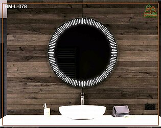 Round Led Lighted Bathroom Mirror With Lighting. L-078