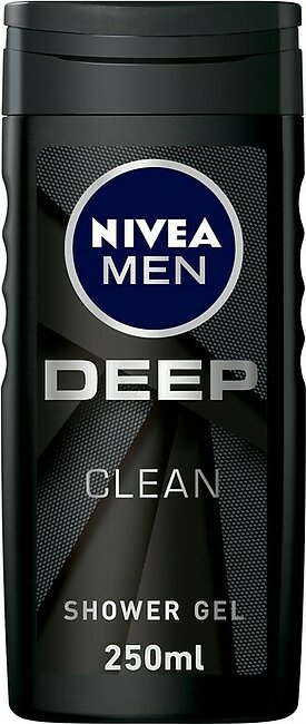 Nivea Men Deep Shower Gel 3in1, Micro-fine Clay, Woody Scent, 250ml