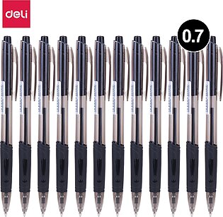 Deli - EQ00220-Ball Point Pen 0.7mm (12PCS/Box) - Black