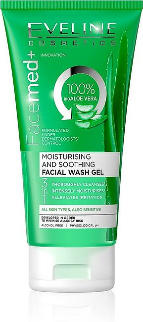 Eveline - Face Med+ Moisturising And Soothing Facial Wash Gel 150 Ml