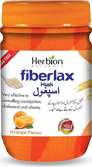 Natural Husk - Ispaghol Sugar Free Orange Flavored Prevent Obesity And Decreases Cholesterol 85g Jar Natural Product By Herbion