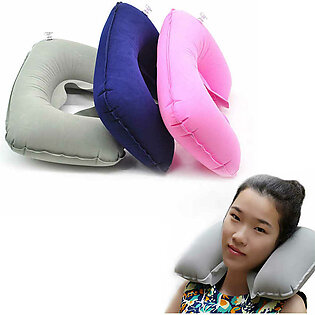 Comfortable Car Air Neck Pillow For Travel - blue
