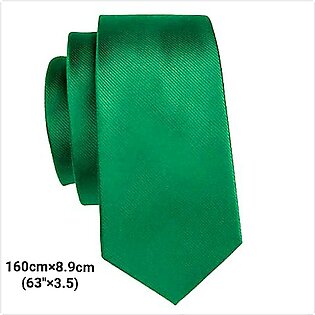 Mens Smart Tie Green Colour Silkie Fabric