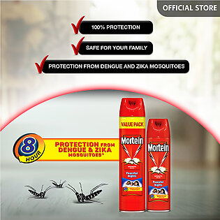 Mortein Flying Insect Killer Spray Protection From Dengue & Zika Mosquitos Peaceful Nights 550ml - Pack Of 2