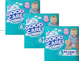Good Care Baby Diapers Pack Of 3 - Size 6 XX-Large 34 Pcs  16+ kg
