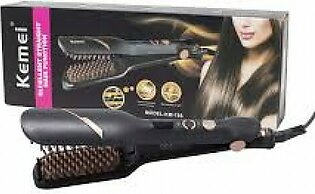 Kemei Km-785 Electric Brush Hair Straightener Comb Brush Both Sides With Temperature Control