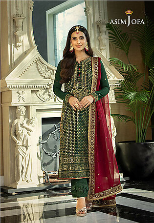 Asim Jofa 3 Piece Embroidered Unstitched Suit For Women Rang E Noor