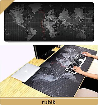 Rubik Xxl Gaming Computer Mouse Pad World Map Design Super Large Rubber Extended Mousepad 40cmx90cm Black