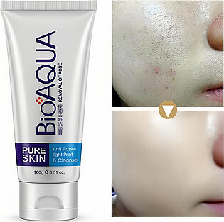 Bioaqua Facial Cleanser Acne Treatment Blackhead Remover Oil Whitening Shrink Pores Face Wash 100g