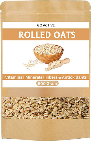 Organic Rolled Oats 500 Grams - Oatmeal - High Protein And Fiber - Go Active - Deliverykarao