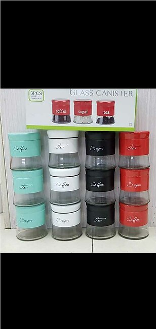 Storage Canisters Set With Tight Seal Stylish Glass and Stainless Steel Kitchen Containers for Coffee, Tea, Sugar