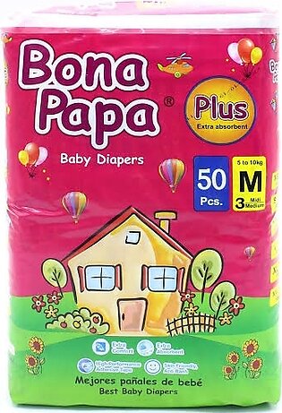 Bona Papa Plus Baby Diaper Medium 50 Pcs Pack