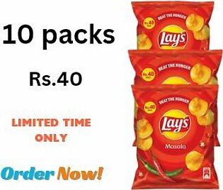 Pack Of 10 Lays Rs.40 Masala