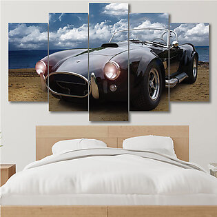 5 Piece Vintage Ac Cobra Wall Frame Canvas For Home Décor, 5 Pieces Panel Set For Wall Art, 5 Panel Set Of Vintage Ac Cobra For Wall Décor - Raqeeq Ps510115