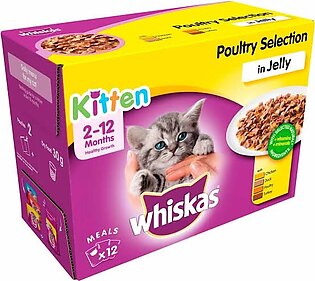 (pack Of 12) Whiskas 2-12 Month Kitten Cat Food Jelly