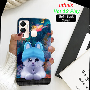 Infinix Hot 12 Play Back Cover - Cat Soft Case Cover