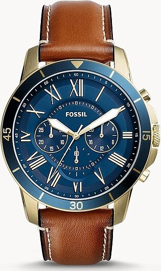 Fossil Men's Quartz Leather Strap Blue Dial 44mm Watch Fs5268 | Watch For Men