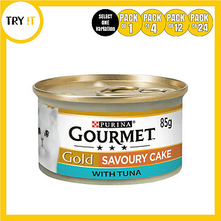 Gourmet Gold Tin Cat Savoury Cake with Tuna - 85gm - Cat Food