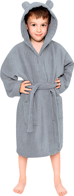 Soft Terry Towel Bathrobes For Kids- Hooded Shower Coats For Children (6-8 Yrs) - 1pc 100% Cotton Bath Robes For Girls-tulips