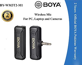 2 Years Warranty - Boya By-wm3t2-m1 Wireless Lavalier Microphone Plug Play Microphone With 3.5mm Trs Connector For Camera Recorder Noise Cancellation Cordless Clip On Mic For Video Recording