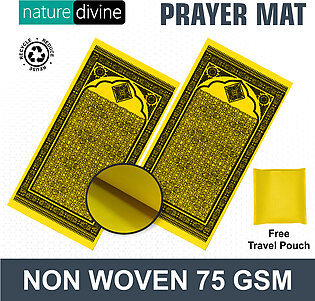 Pack of 2 Travel Prayer Mat Jae Namaz Yellow Non Woven Safri Janamaz
