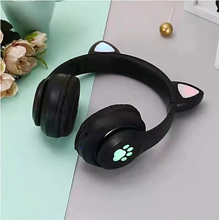 New Edition Dual Color Cat Headphone Wireless Bluetooth Headphone Headset Cat Ear Led Light Up Wireless Headphones For Mobile Phone Pc Or Laptop