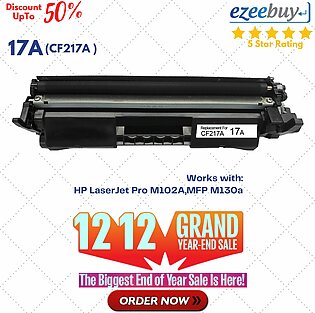 HP 17A CF217A  Black LaserJet Toner Cartridge Works with: HP LaserJet Pro M102A , MFP M130a